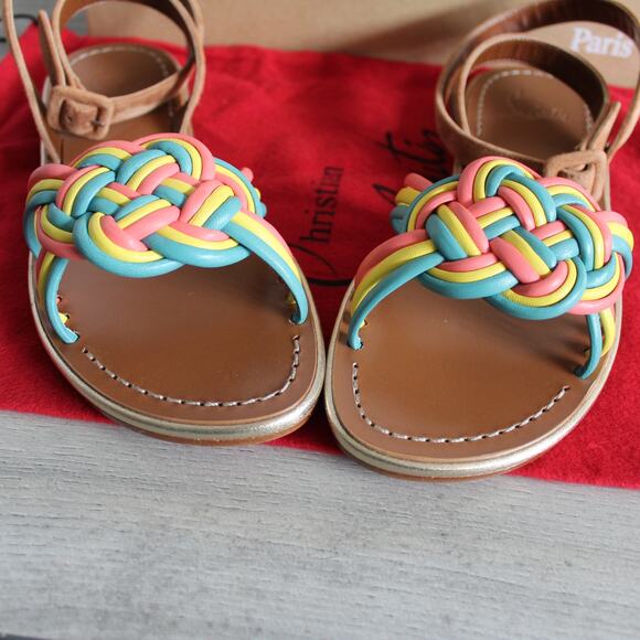 Christian Louboutin Ella Rainbow Braided Sandals - Picture 7 of 15